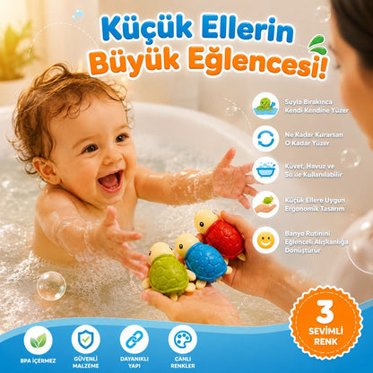 Kurmalı Kaplumbağa Banyo Oyuncağı – Çocuklar İçin Eğlenceli Su Oyunu